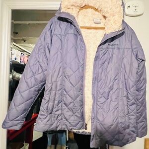 Columbia Lavender Quilted Jacket with Cream Fleece